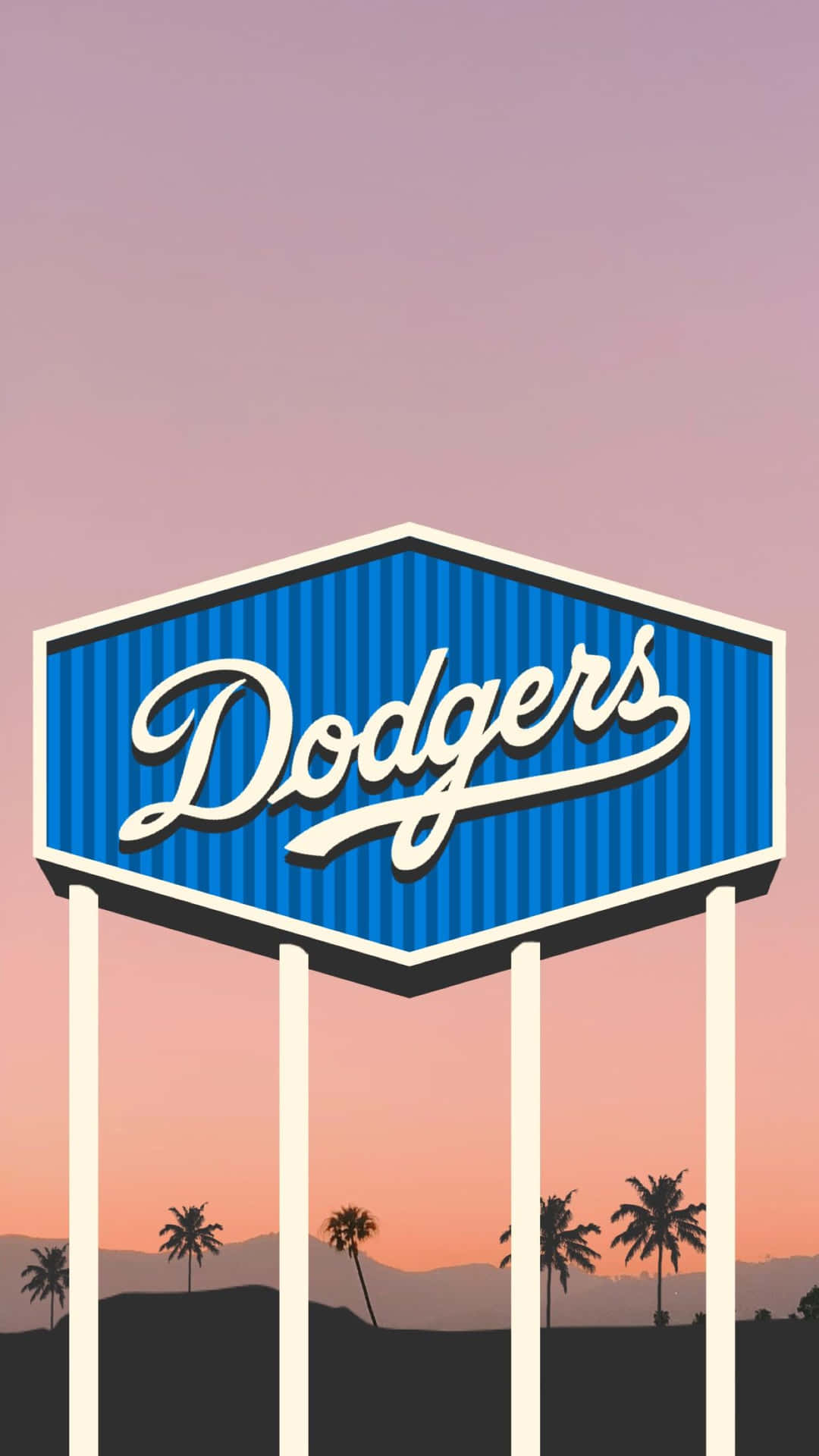 Los Angeles Dodgers Sign Sunset Backdrop Wallpaper