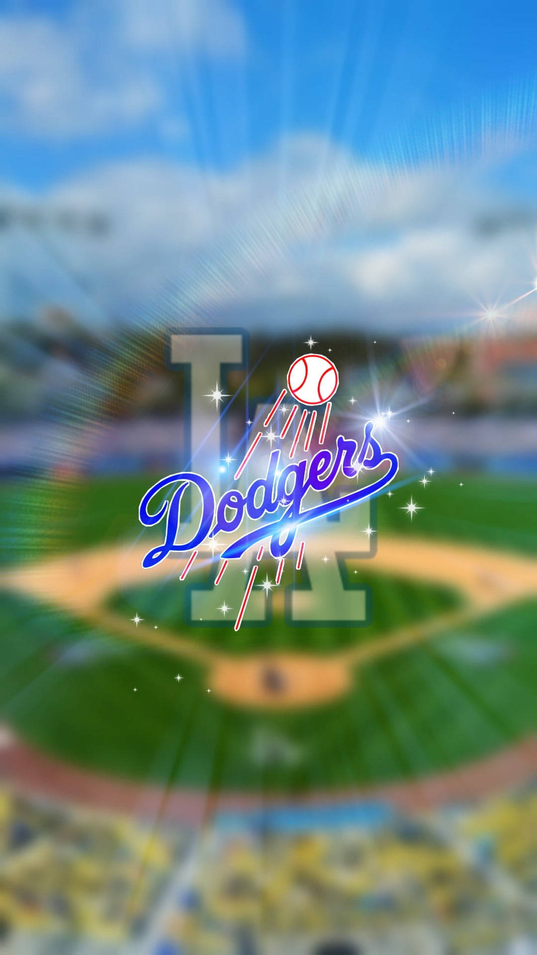 Logo Scintillante Dei Los Angeles Dodgers Sfondo