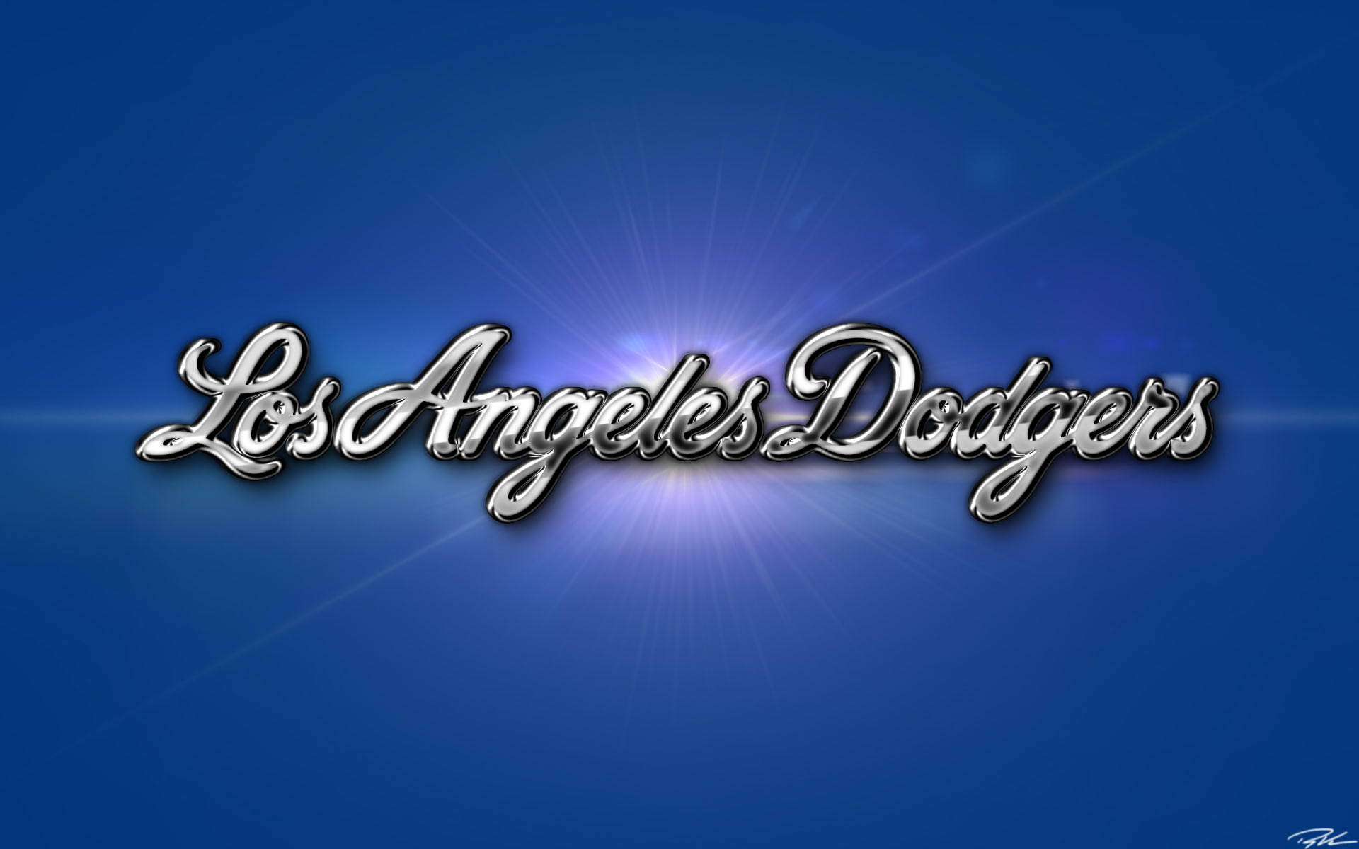 Losangeles Dodgers- Edelstahl-logo Wallpaper