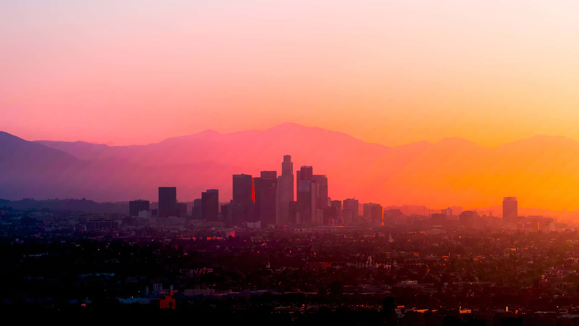 Los Angeles Gradient Scenic Skyline Wallpaper