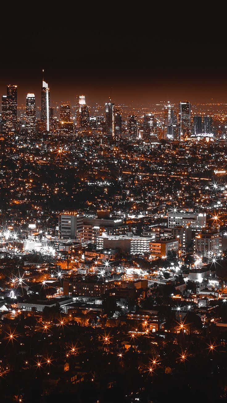 Godendodella Vista Della Skyline Di Hollywood Da Los Angeles. Sfondo
