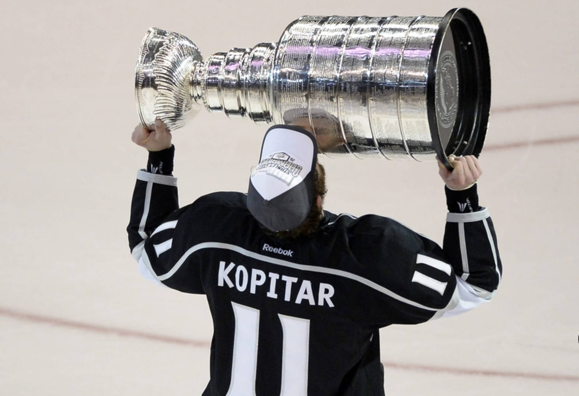 Caption: Anze Kopitar of Los Angeles Kings with the Stanley Cup. Wallpaper