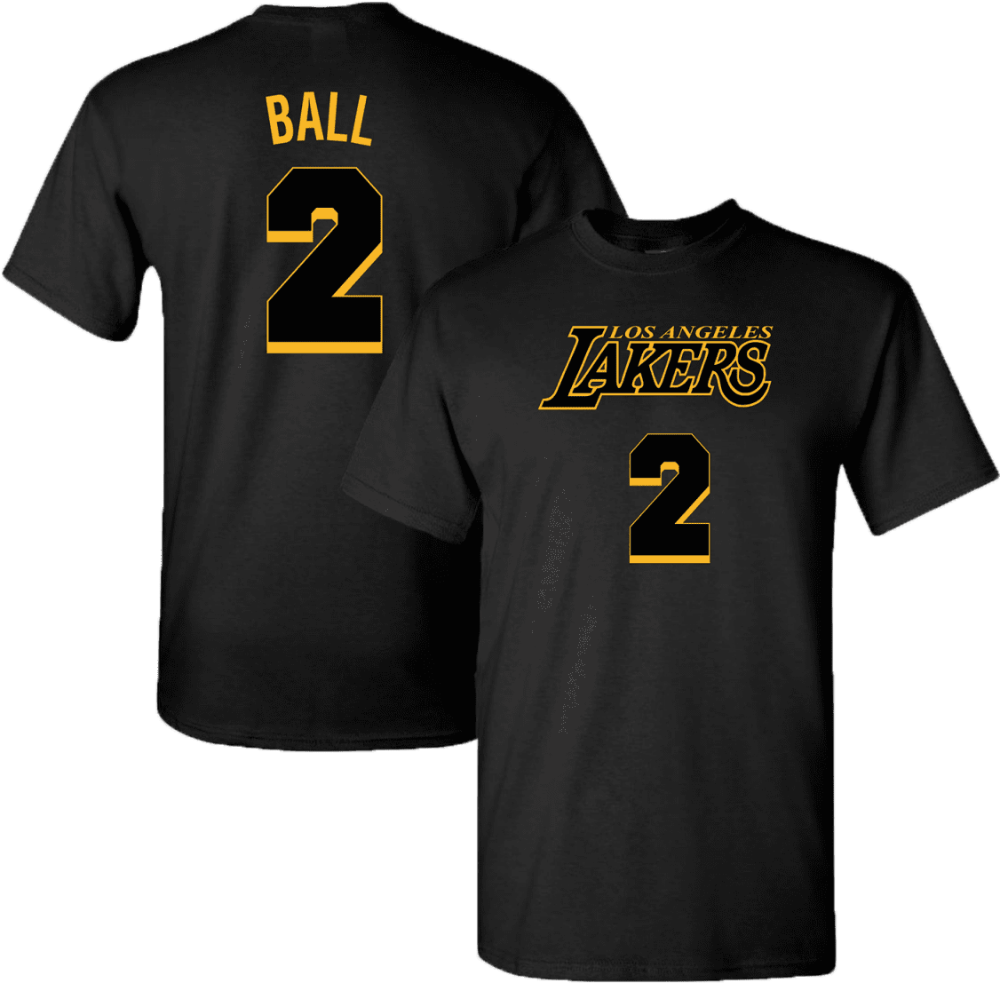 Los Angeles Lakers Number2 Ball T Shirt Design PNG