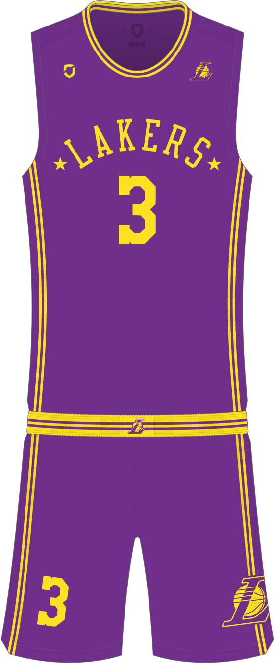 Los Angeles Lakers Purple Uniform Number3 PNG