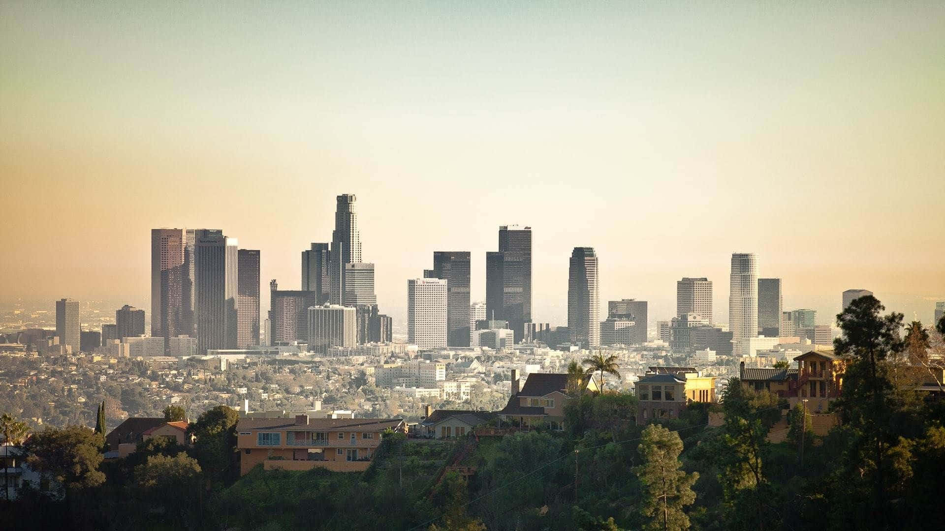 Los Angeles Light-Colored City Skyline Wallpaper