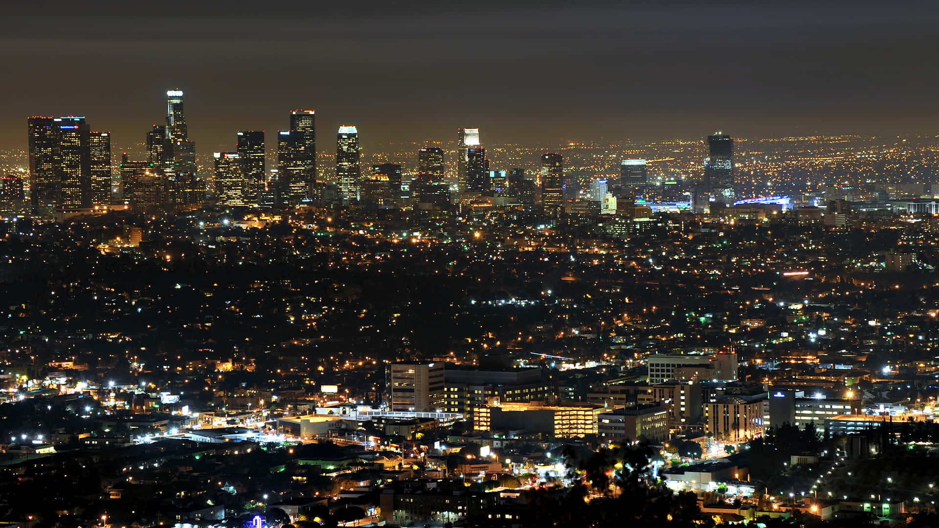 Los Angeles Night View Skyline Wallpaper