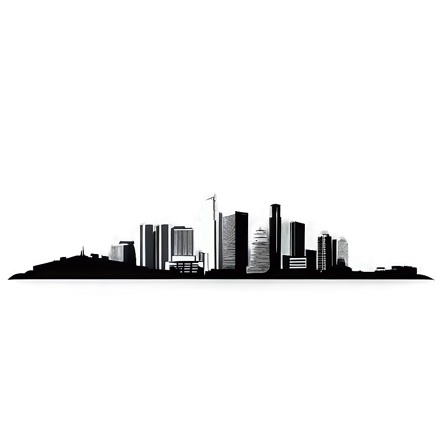 Los Angeles Skyline Black And White Png 91 PNG