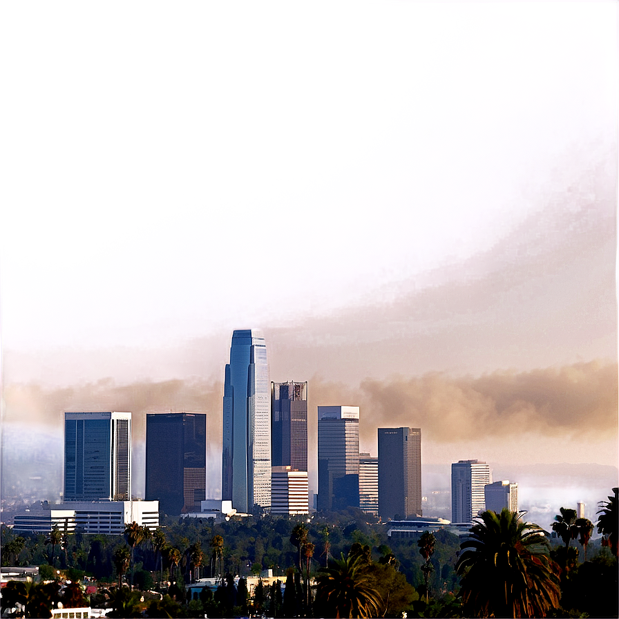 Los Angeles Skyline In Fog Png 73 PNG