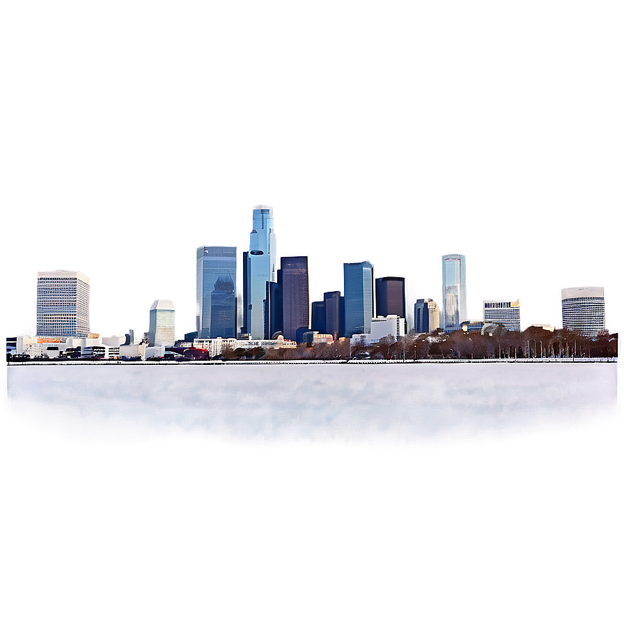 Los Angeles Skyline In Winter Png Cgl3 PNG