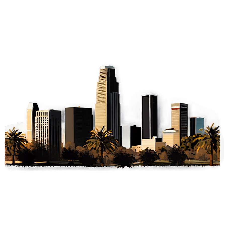 Los Angeles Skyline In Winter Png Ref79 PNG