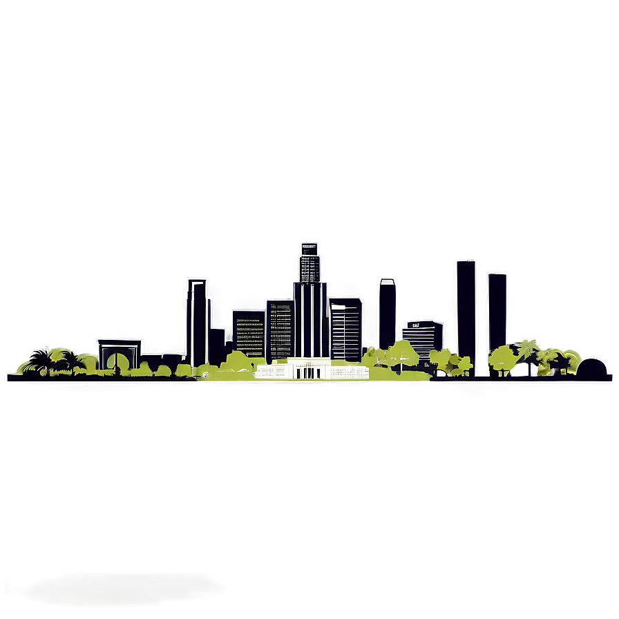 Los Angeles Skyline Outline Png Iak PNG