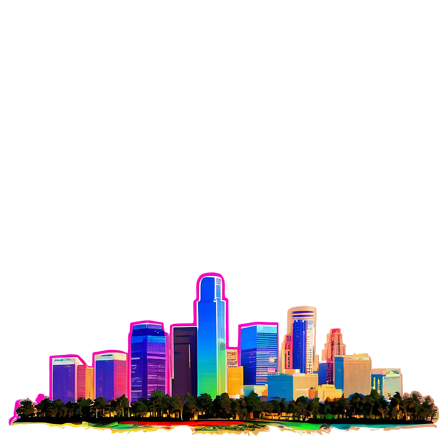 Los Angeles Skyline Png 06252024 PNG