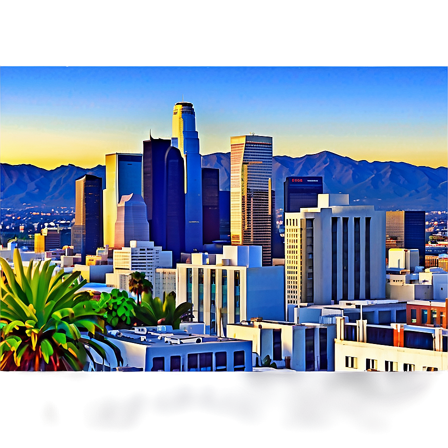 Los Angeles Skyline Rooftop View Png 30 PNG