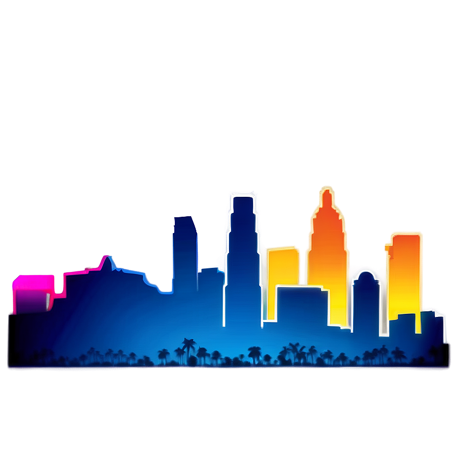 Los Angeles Skyline With Blue Sky Png 22 PNG