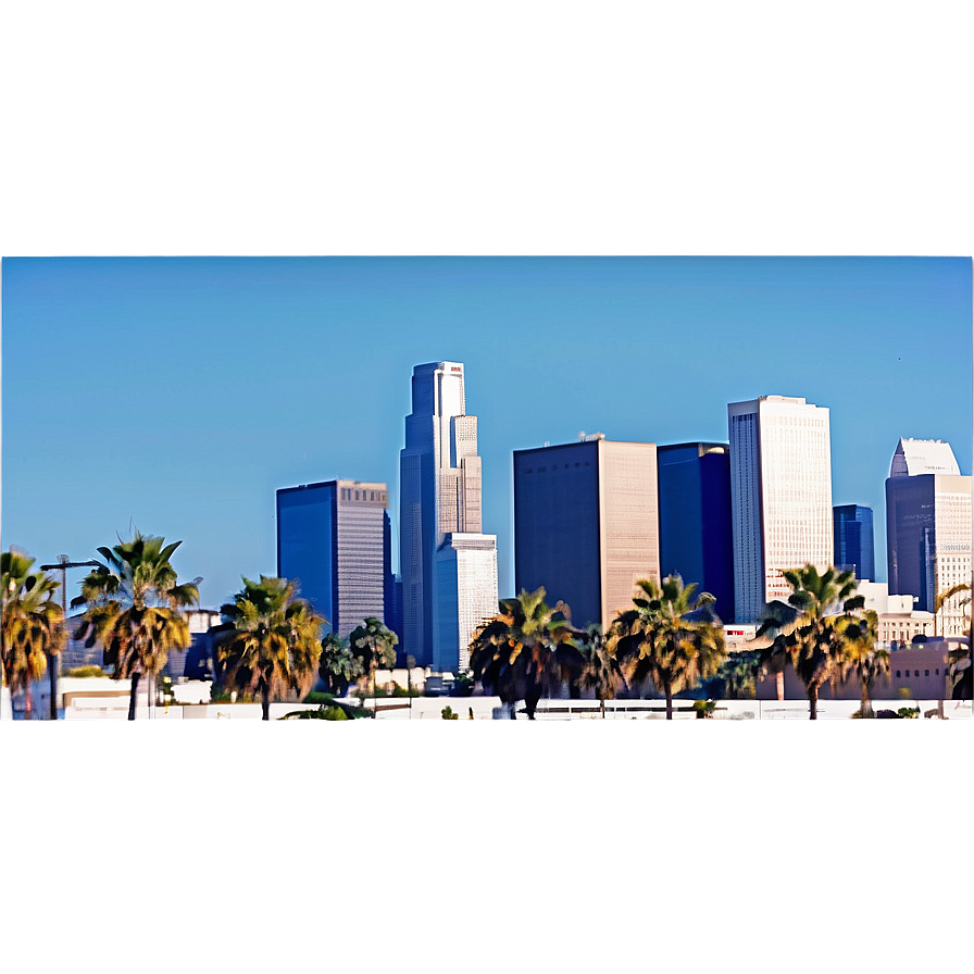 Los Angeles Skyline With Blue Sky Png Nvx83 PNG