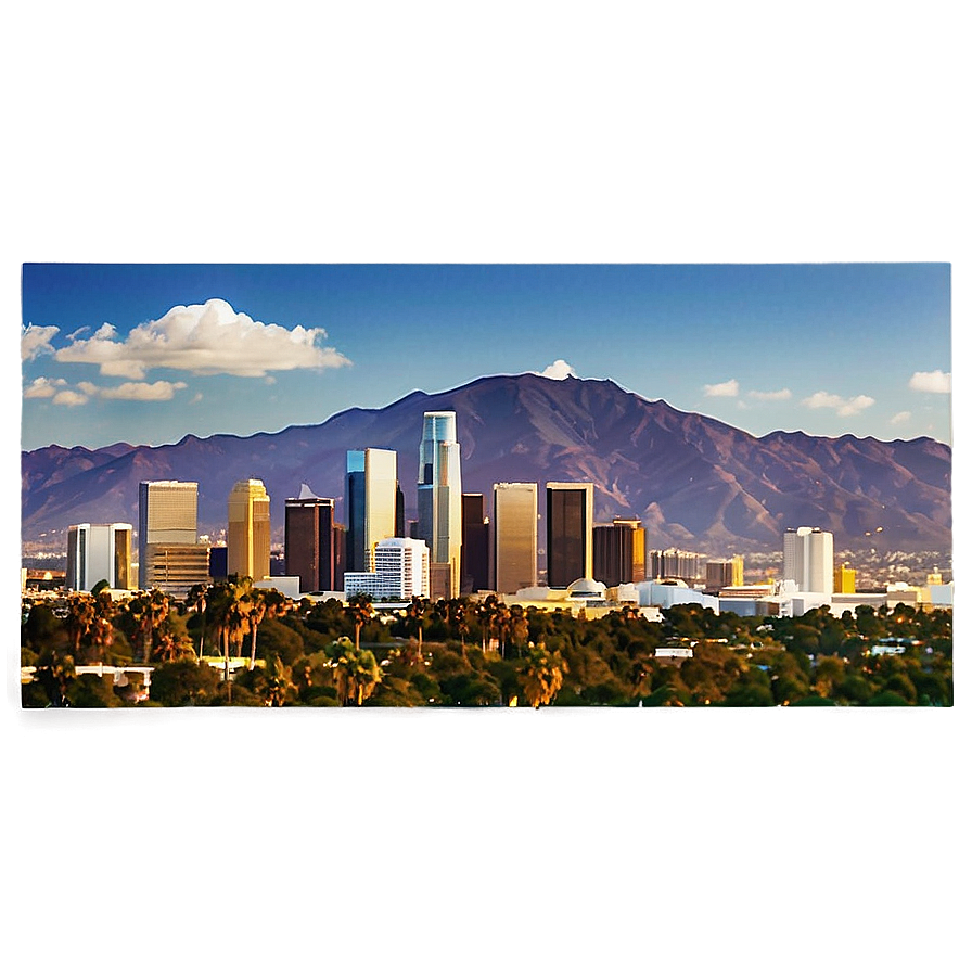 Los Angeles Skyline With Mountains Png Pcx73 PNG