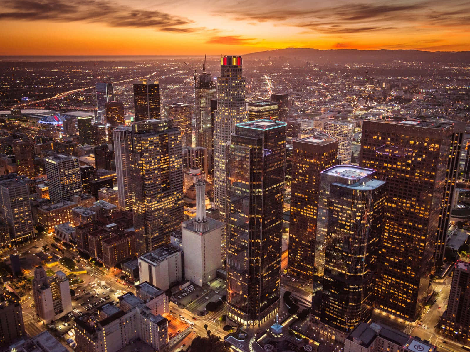 Los Angeles Sundown Skyline Wallpaper