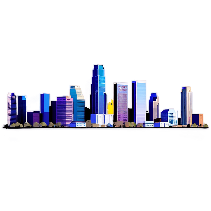 Los Angeles Urban Skyline Png Hrn PNG