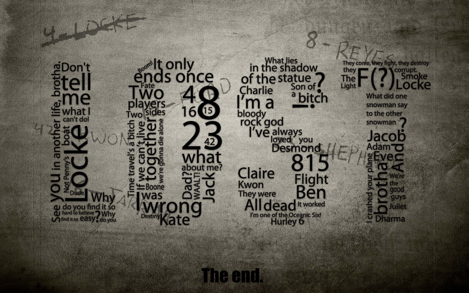 Lost T V Show Quotes Collage Wallpaper