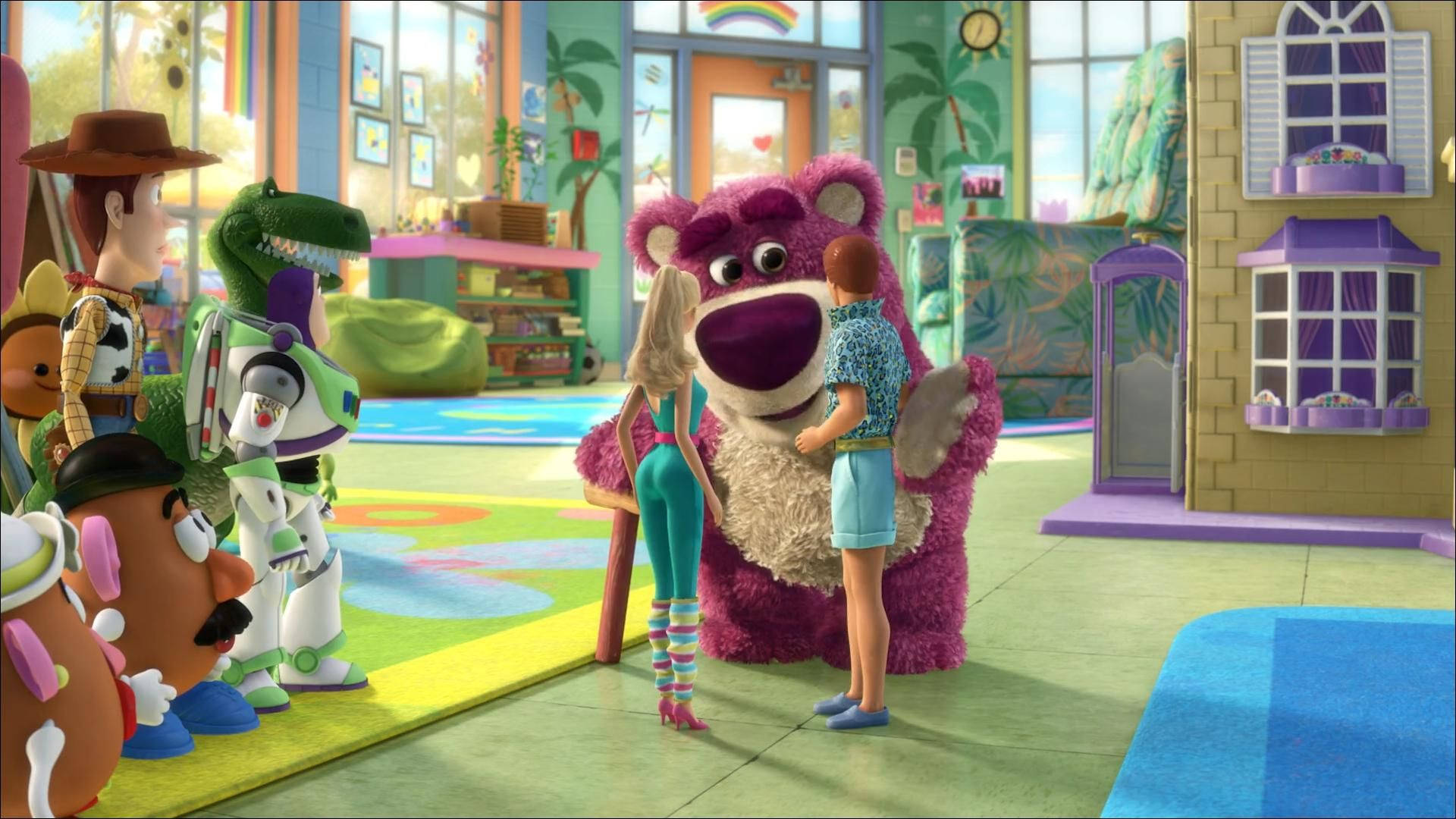 Lotso With Ken And Barbie Background
