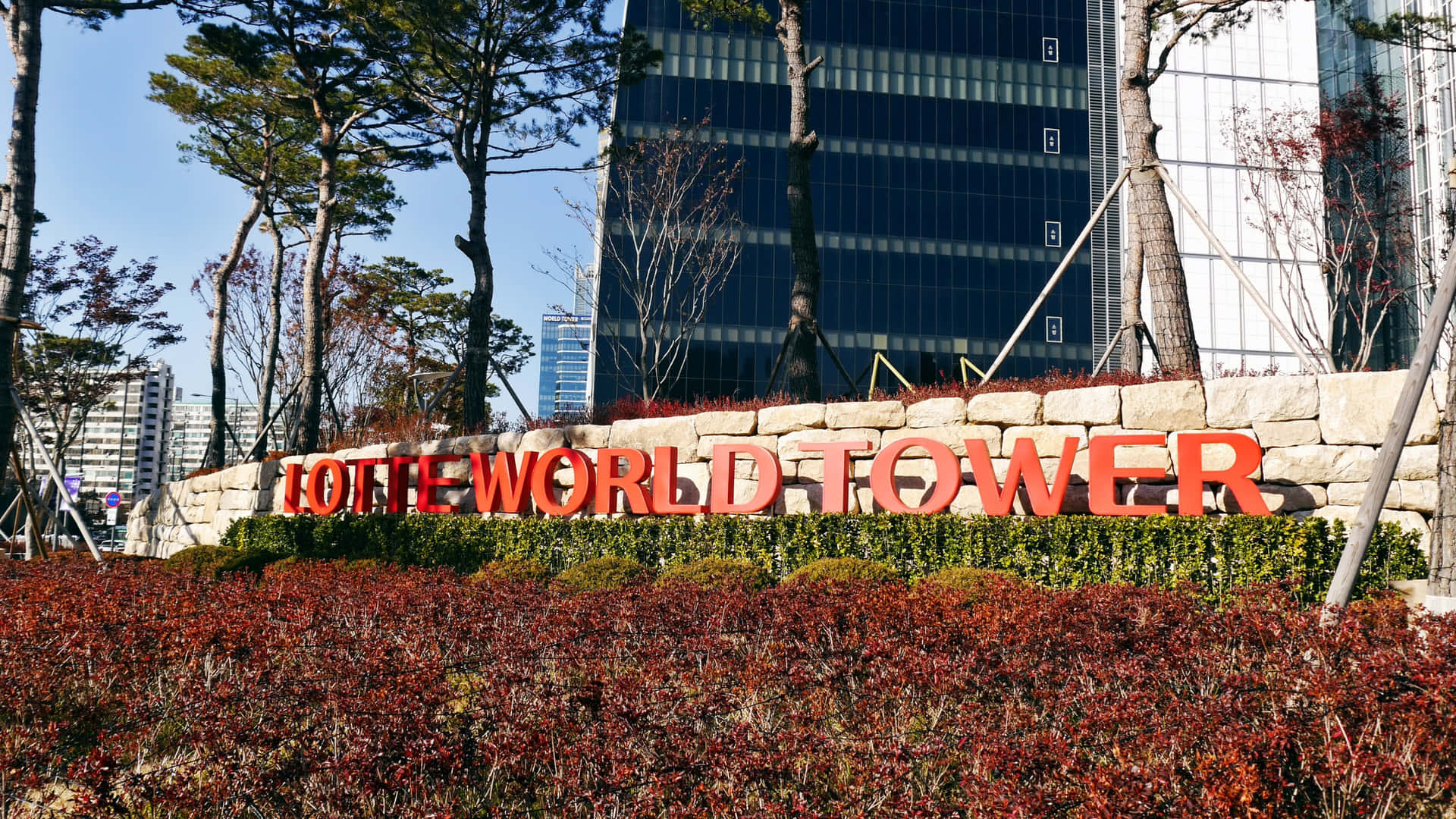 Lotte World Tower Signage Outdoors Wallpaper