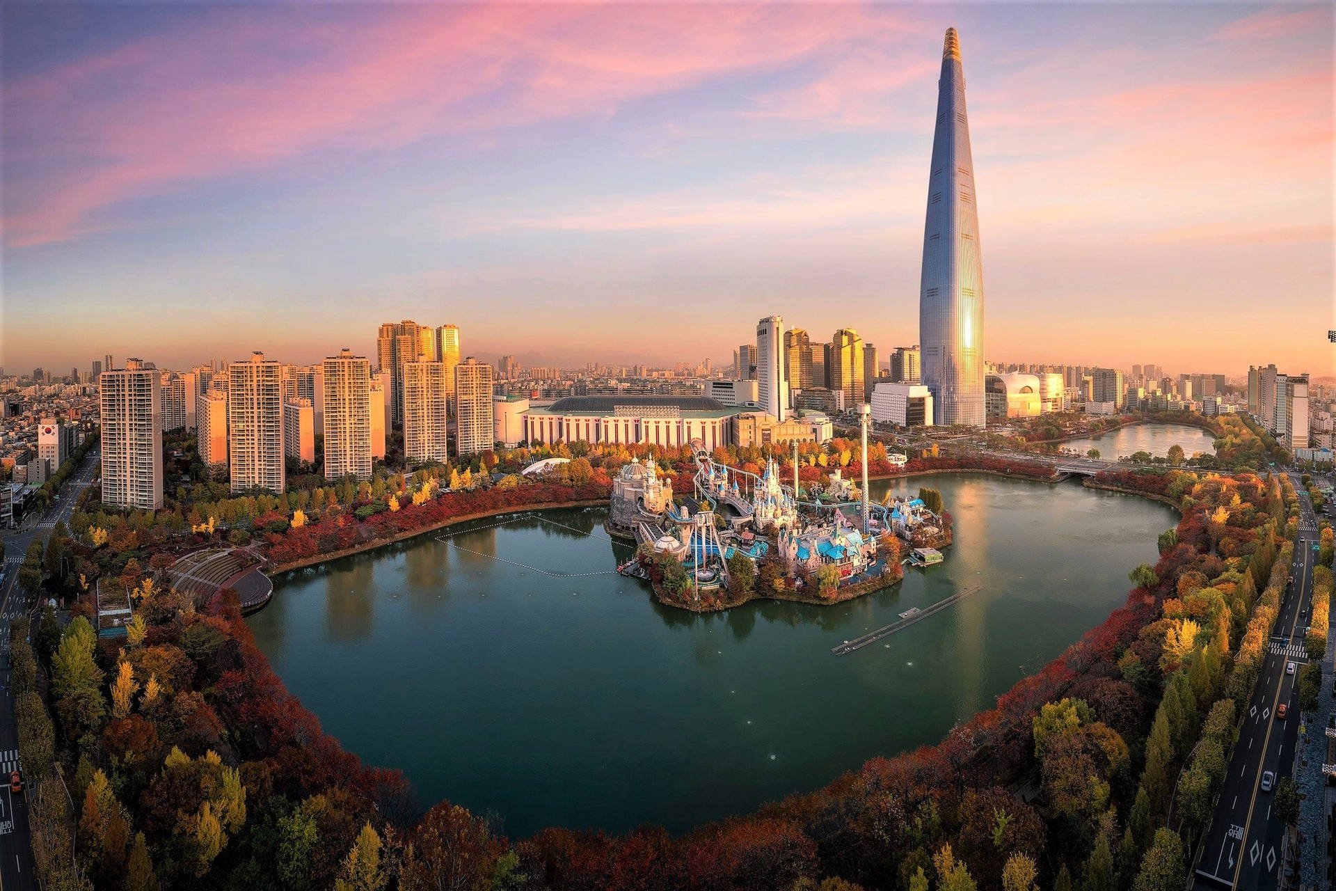 Lotteworld Tower Sydkorea. Wallpaper