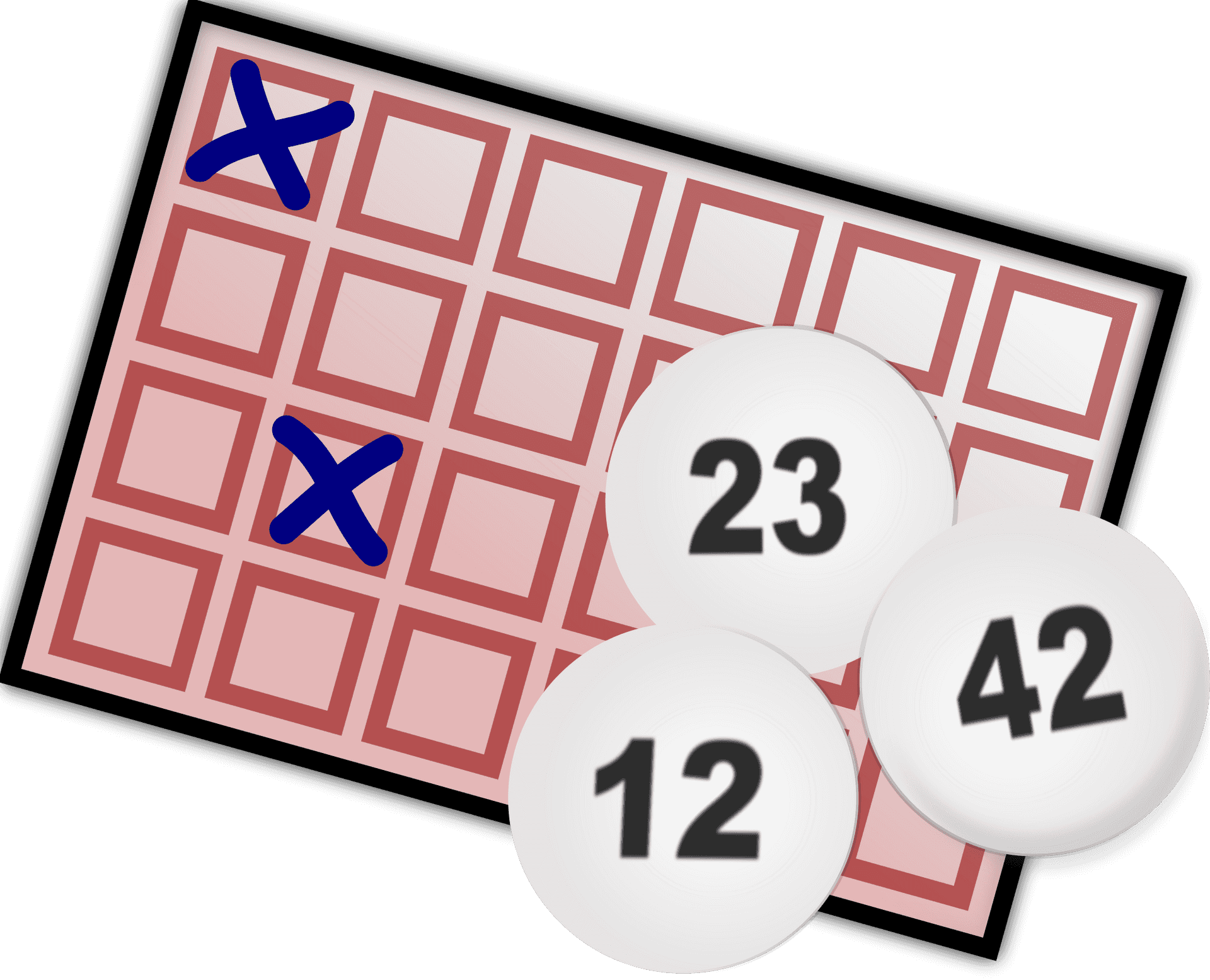 Lottery Ticketand Balls Graphic PNG