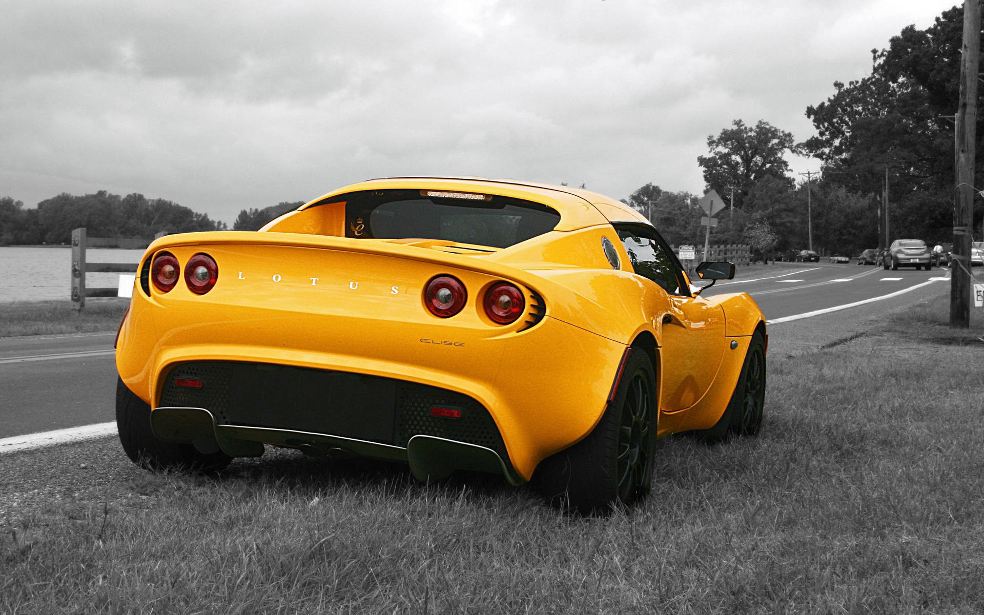 Lotus Car With A Color To Gray Edit Wallpaper