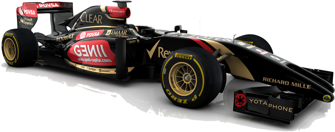 Lotus F1 Racing Car Side View PNG