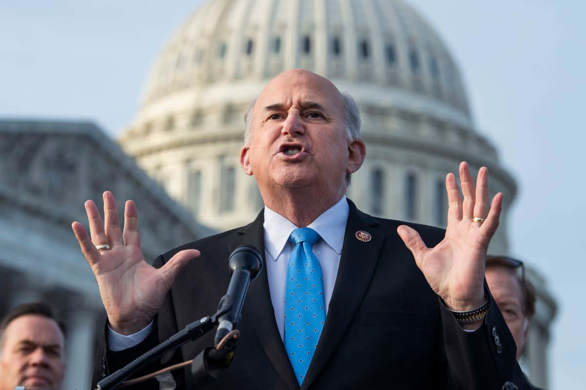 U.S. Representative Louie Gohmert speaking at a news conference. Wallpaper