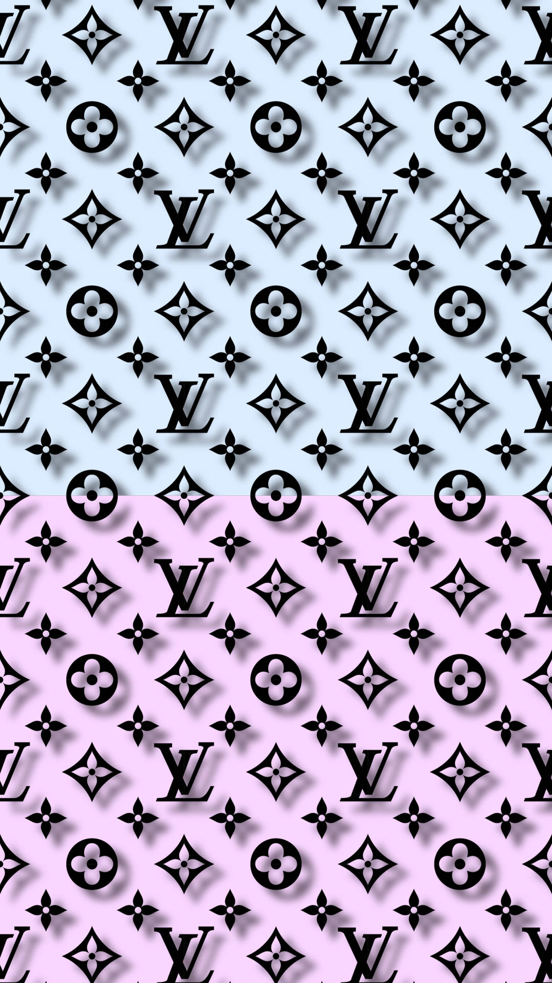 Louis Vuitton Aesthetic Blue And Pink Collage Background