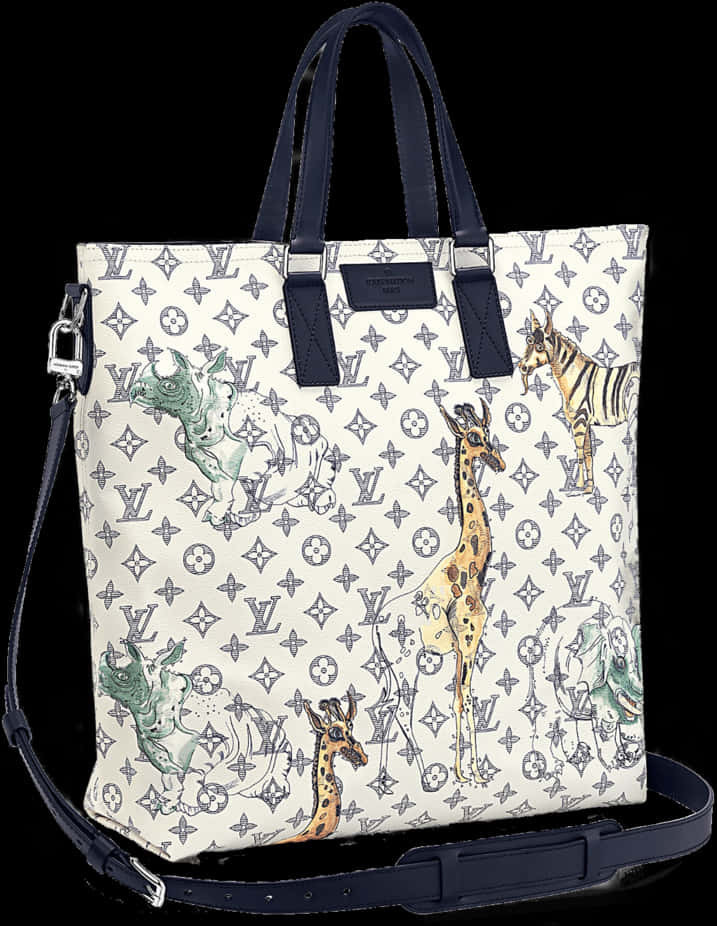 Louis Vuitton Animal Print Tote Bag PNG