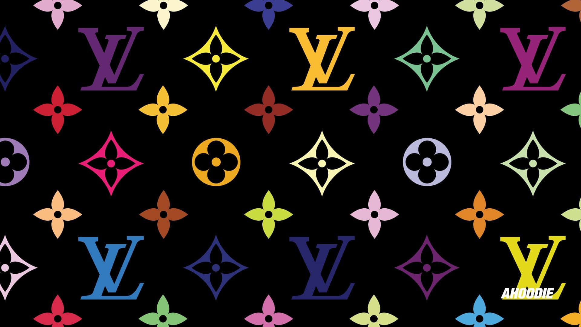 Download Popping Colors Louis Vuitton Background
