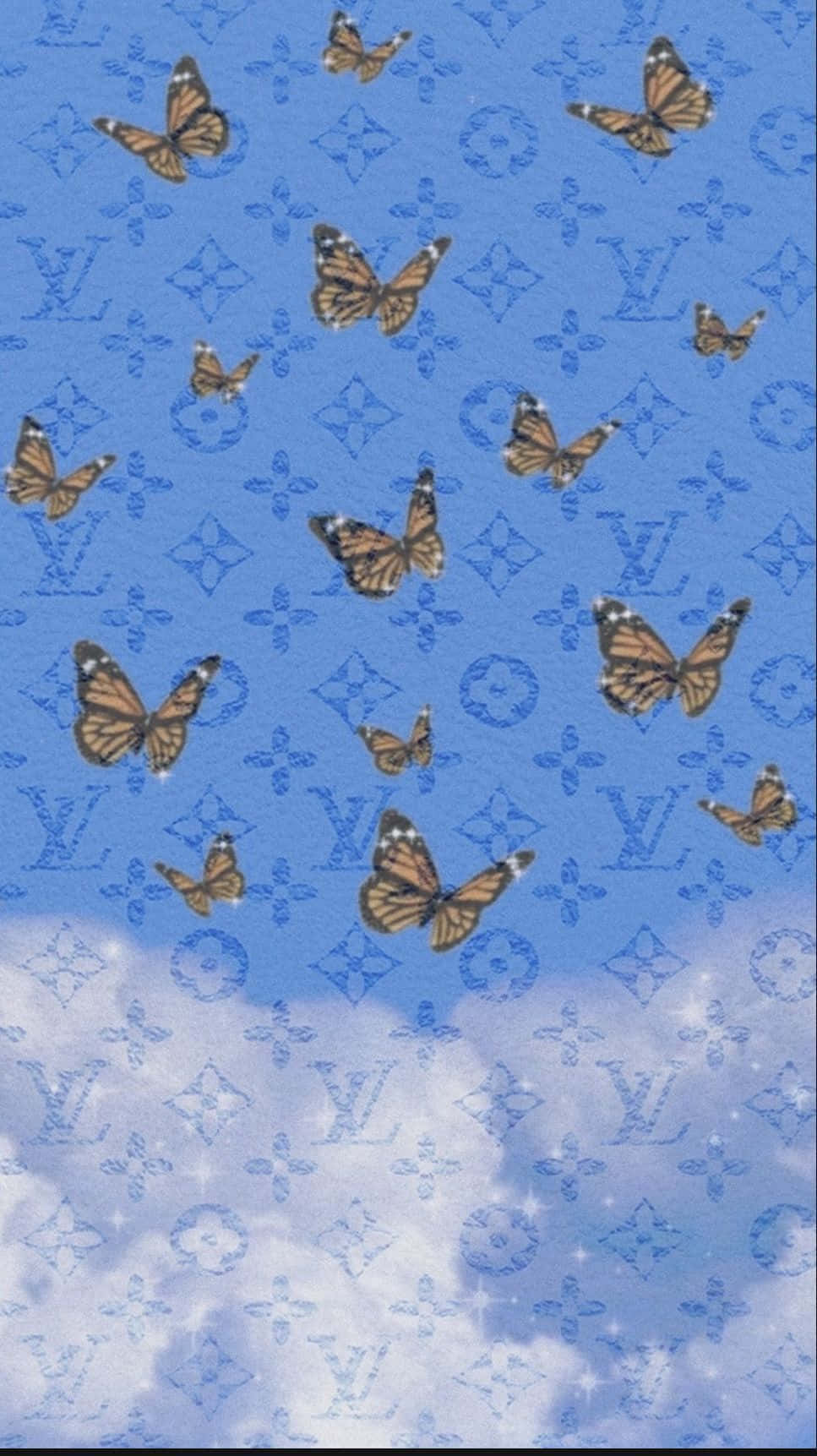 Be fashion-forward in Louis Vuitton's iconic blue Wallpaper