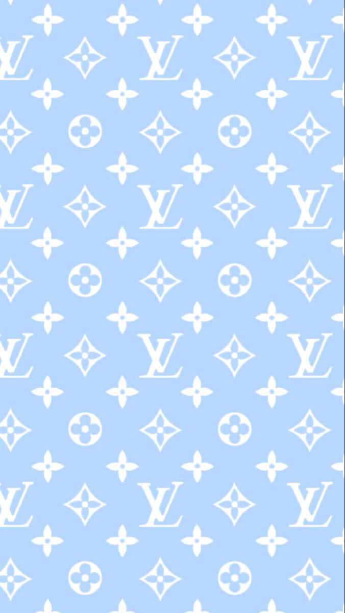 Download Louis Vuitton Monogram Pattern In Blue And White Wallpaper