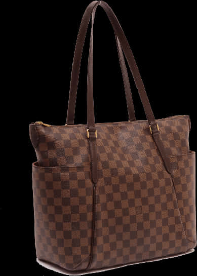 Louis Vuitton Classic Checkered Tote Bag PNG