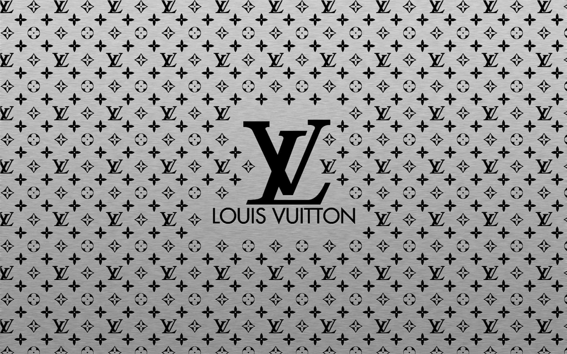 Download Louis Vuitton Logo On A Black Background Wallpaper