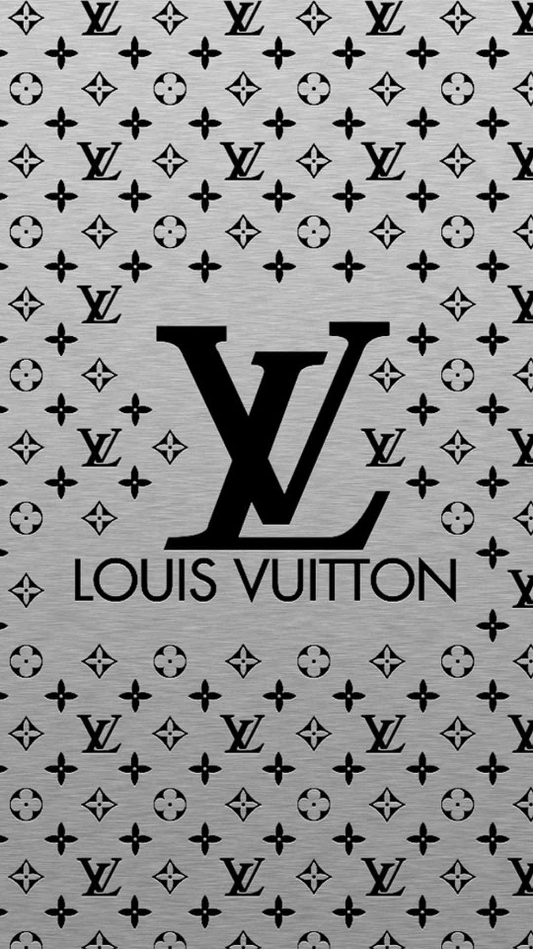 Download Louis Vuitton Logo On A Black And White Background Wallpaper