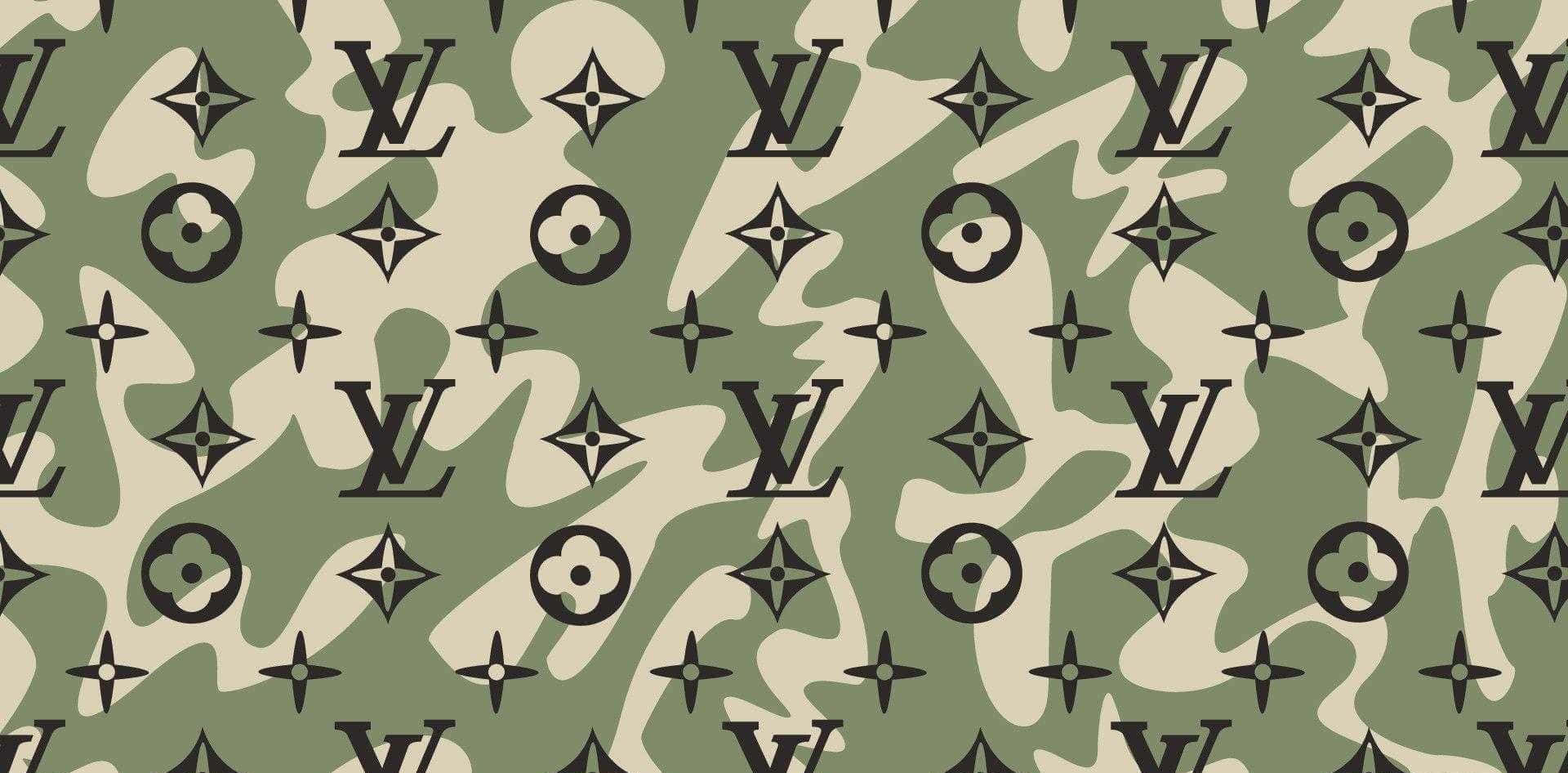 Download Louis Vuitton Logo Green Background Wallpaper