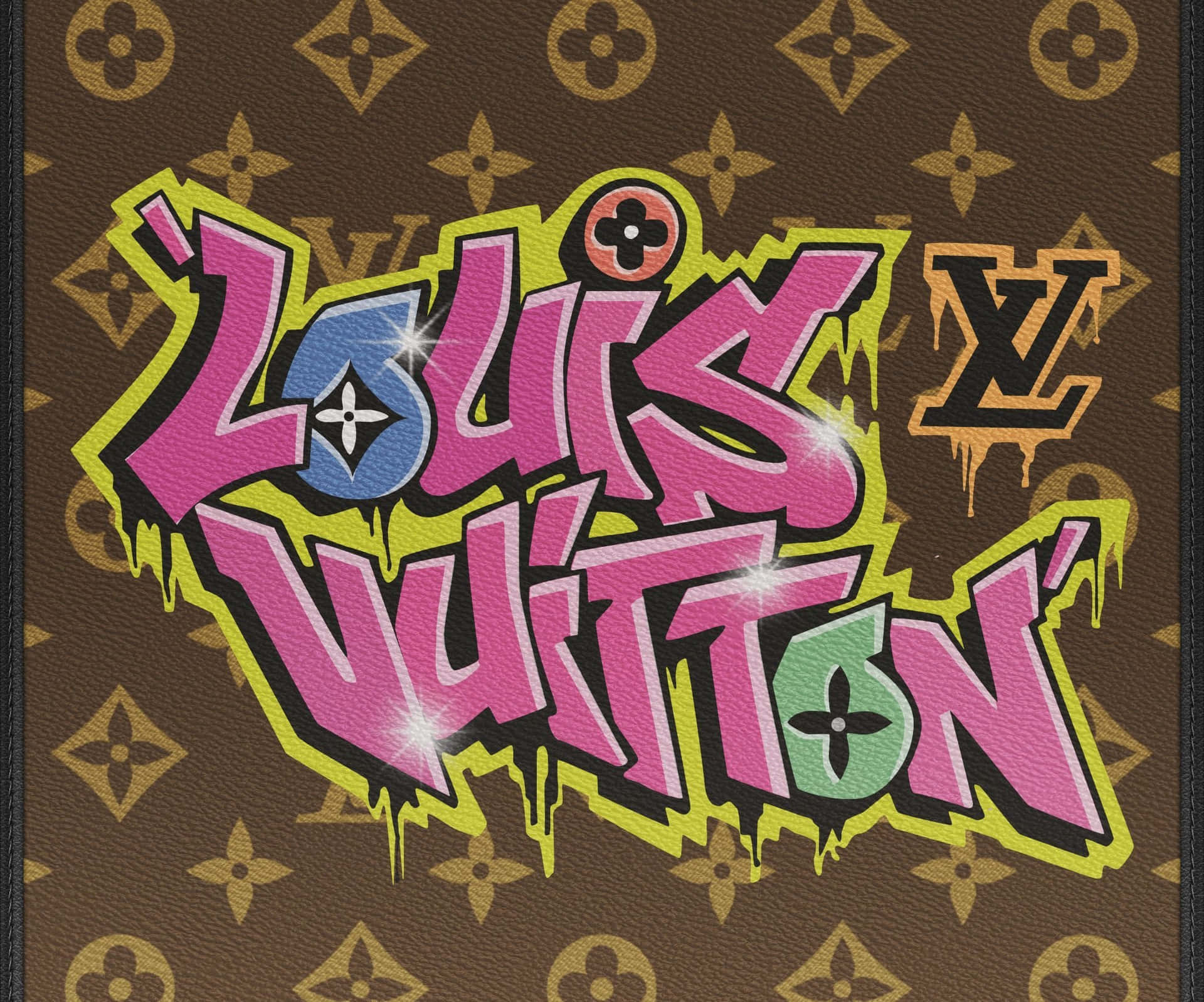 Louis Vuitton Logo Graffiti Letters Background