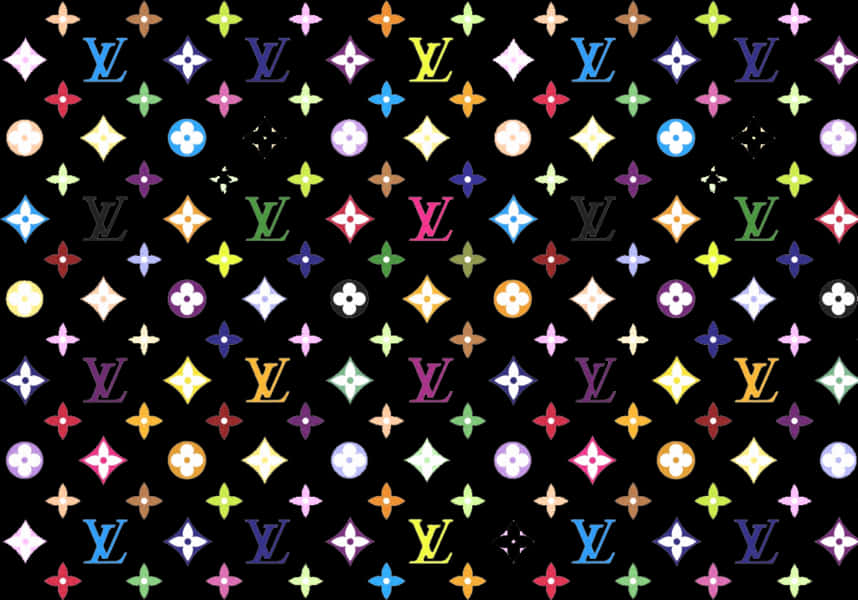 Louis Vuitton Multicolor Monogram Pattern PNG