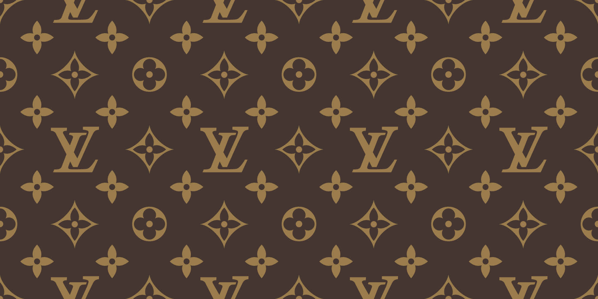 Download Louis Vuitton Monogram Pattern On An Orange Background