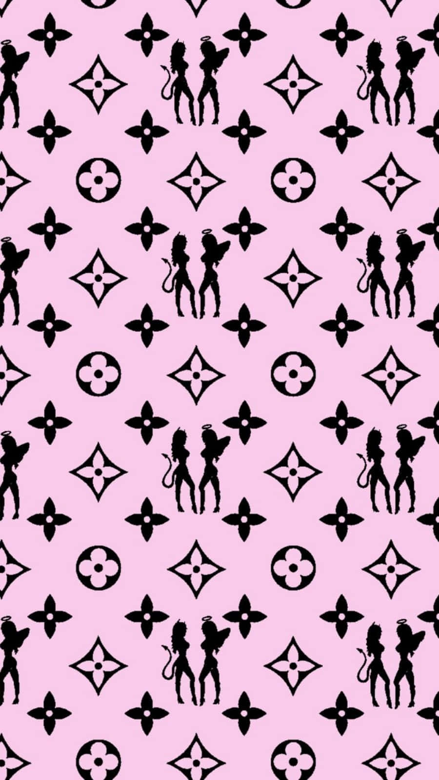 Louis Vuitton Pink With A Devil And An Angel Background