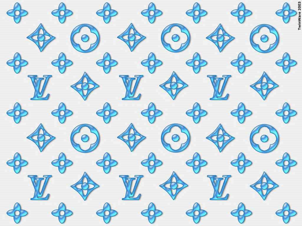 Download Louis Vuitton Print Skyblue Wallpaper