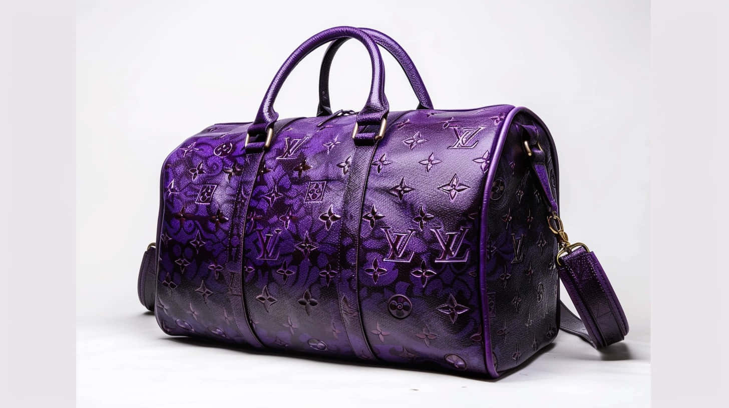 Louis Vuitton Purple Embossed Leather Bag Wallpaper