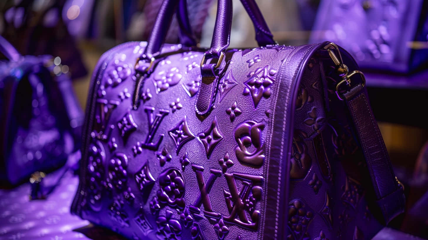 Louis Vuitton Purple Embossed Leather Bag Wallpaper