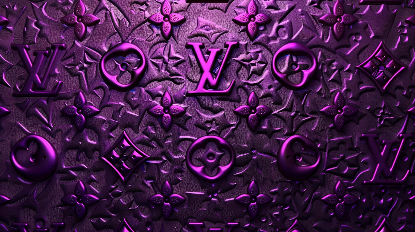 Louis Vuitton Purple Embossed Pattern Wallpaper