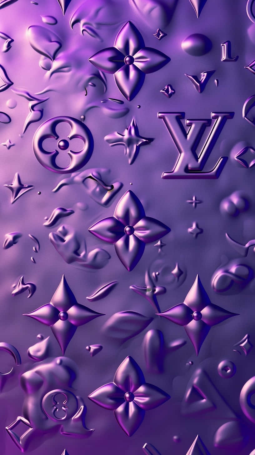 Louis Vuitton Purple Embossed Pattern Wallpaper