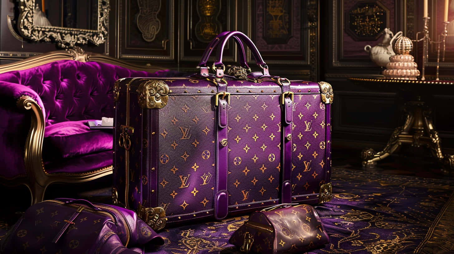 Louis Vuitton Purple Luggage Set Wallpaper