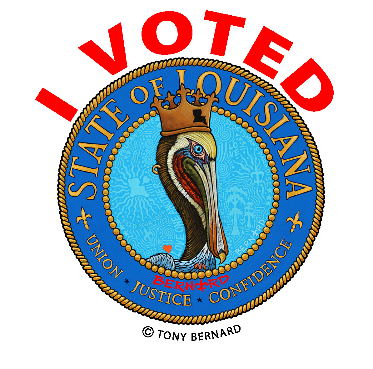 Louisiana I Voted Sticker PNG